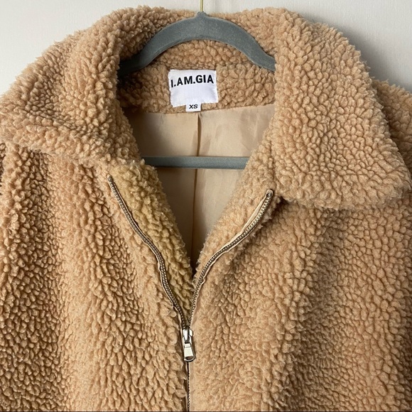 I.AM.GIA Pixie Teddy Coat In Caramel Size XS - Picture 3 of 10